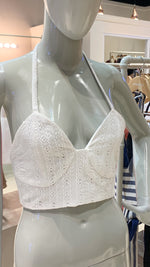 Load image into Gallery viewer, Bra Top - White Eyelet
