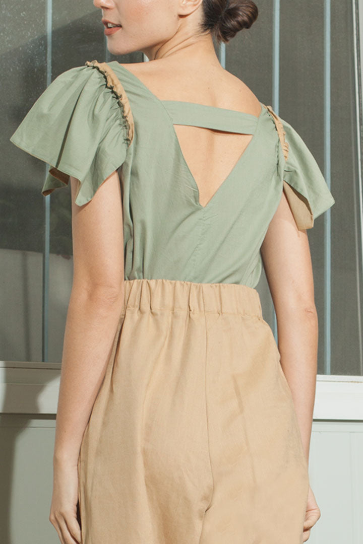 Reversible Butterfly Strap Top - Nude / Sage