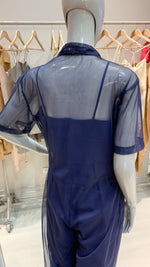Load image into Gallery viewer, Short Sleeve Baggy Jumpsuit - Navy Blue Tulle
