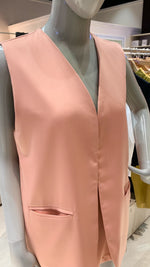 Load image into Gallery viewer, Long Vest with Pockets - Peach Crepe
