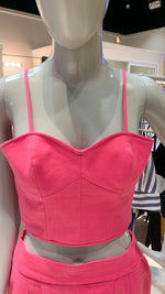 Load image into Gallery viewer, Sweetheart Cup Cutout Top - Fuchsia Linen
