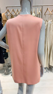 Long Vest with Pockets - Peach Crepe