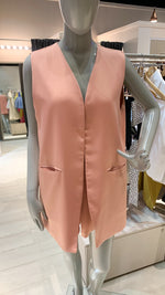 Load image into Gallery viewer, Long Vest with Pockets - Peach Crepe

