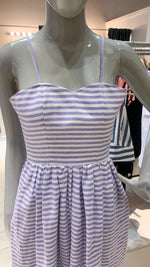 Load image into Gallery viewer, Semi-Sweetheart Balloon Dress with Ruffle Hem - Lilac Stripe
