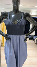 Load image into Gallery viewer, Sweetheart V-Cutout Baggy Jumpsuit - Dark Blue, Light Blue Combo
