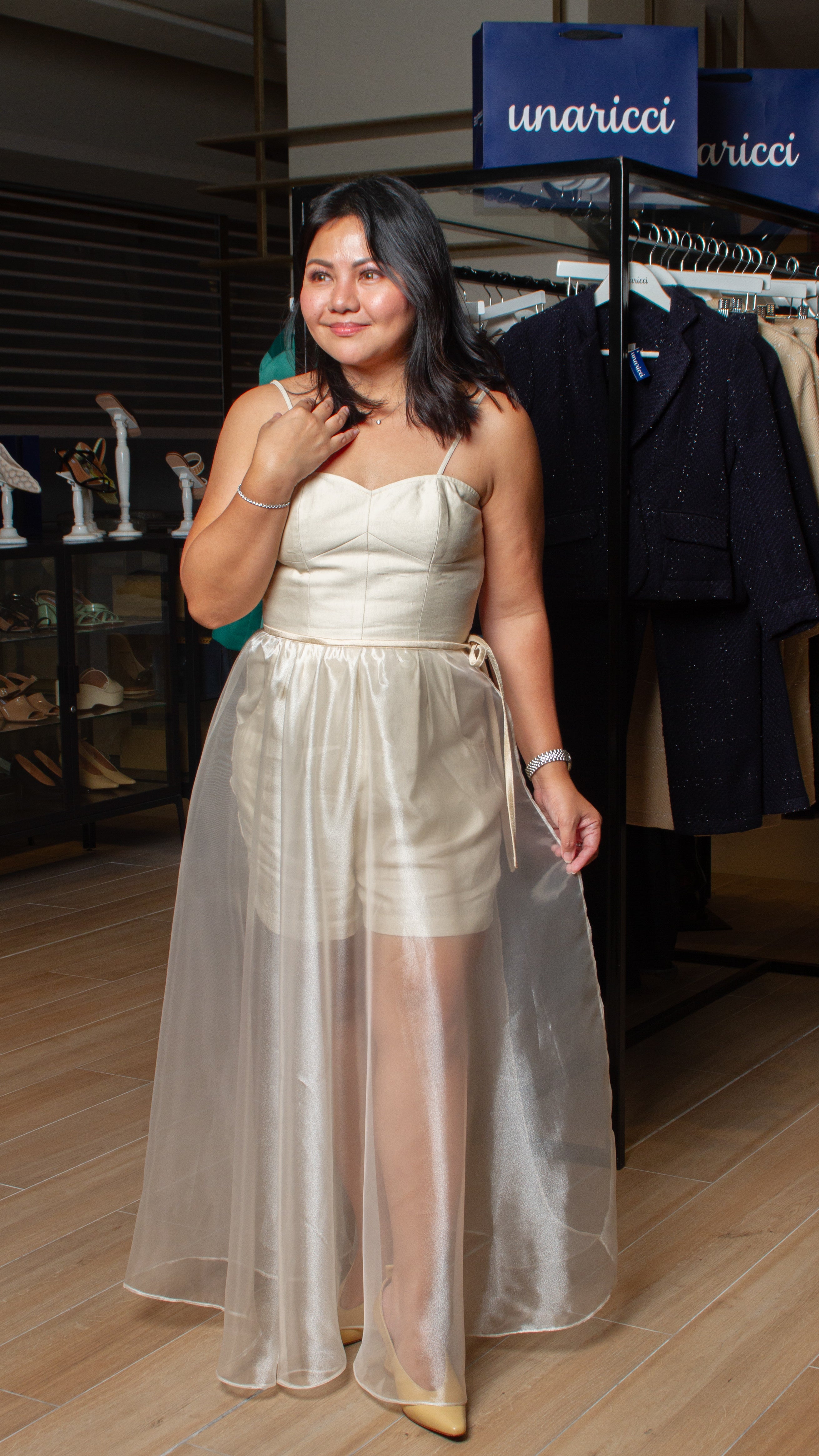 Overlay Skirt - Champagne Organza