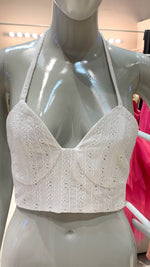 Load image into Gallery viewer, Bra Top - White Eyelet
