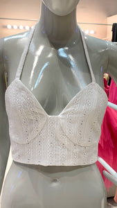 Bra Top - White Eyelet