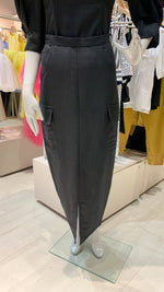 Load image into Gallery viewer, Pencil Skirt Front Slit - Black Linen
