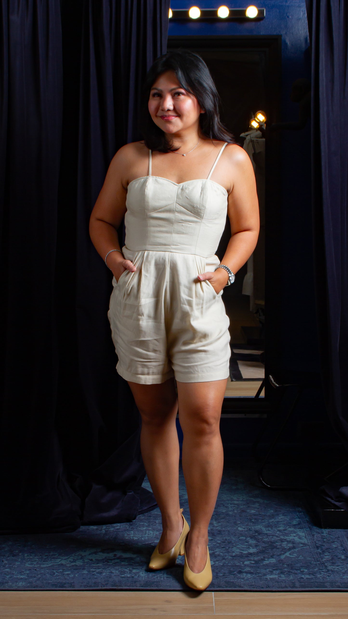 Spaghetti Strap Semi-Sweetheart Cup Cutout Detail Romper