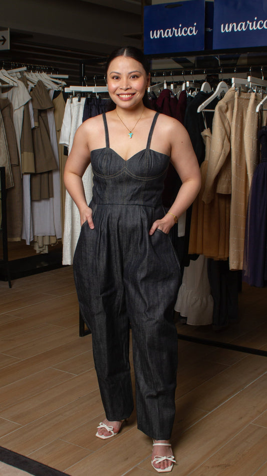 Sweetheart Baggy Jumpsuit - Blue Denim