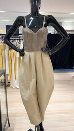Load image into Gallery viewer, Semi-Sweetheart Baggy Jumpsuit - Khaki / Checks
