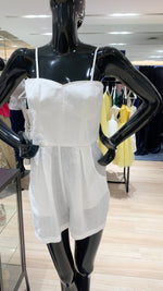 Load image into Gallery viewer, Spaghetti Strap Romper - White Linen
