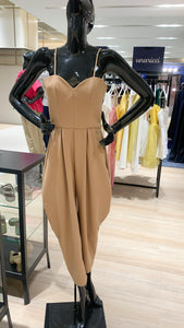 Sweetheart Cup Cutout Baggy Jumpsuit - Camel Wool