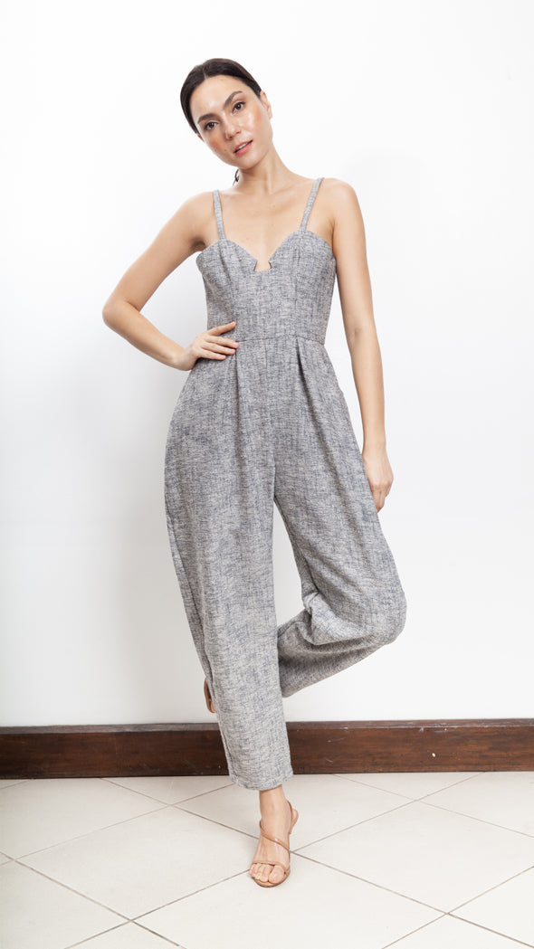 Sweetheart V-Cutout Baggy Jumpsuit
