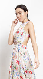 Load image into Gallery viewer, Elastic Waist Criss Cross Back Dress - Pink Floral
