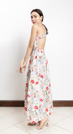 Load image into Gallery viewer, Elastic Waist Criss Cross Back Dress - Pink Floral
