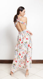 Load image into Gallery viewer, Elastic Waist Criss Cross Back Dress - Pink Floral
