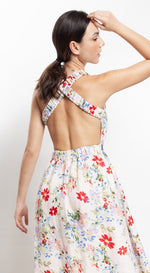 Load image into Gallery viewer, Elastic Waist Criss Cross Back Dress - Pink Floral
