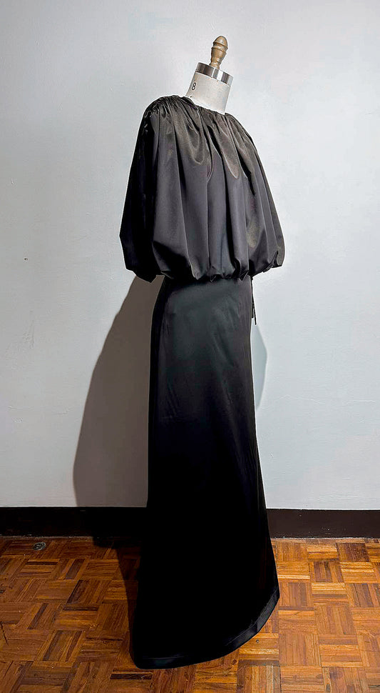 Side Tie Ribbon Semi A-Line Skirt