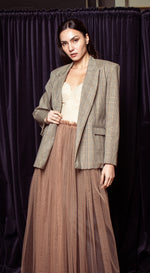 Load image into Gallery viewer, Gathered Elastic Waist Tulle Skirt - Light brown
