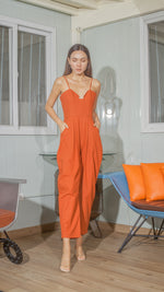 Load image into Gallery viewer, Sweetheart Baggy Jumpsuit in Copper Linen

