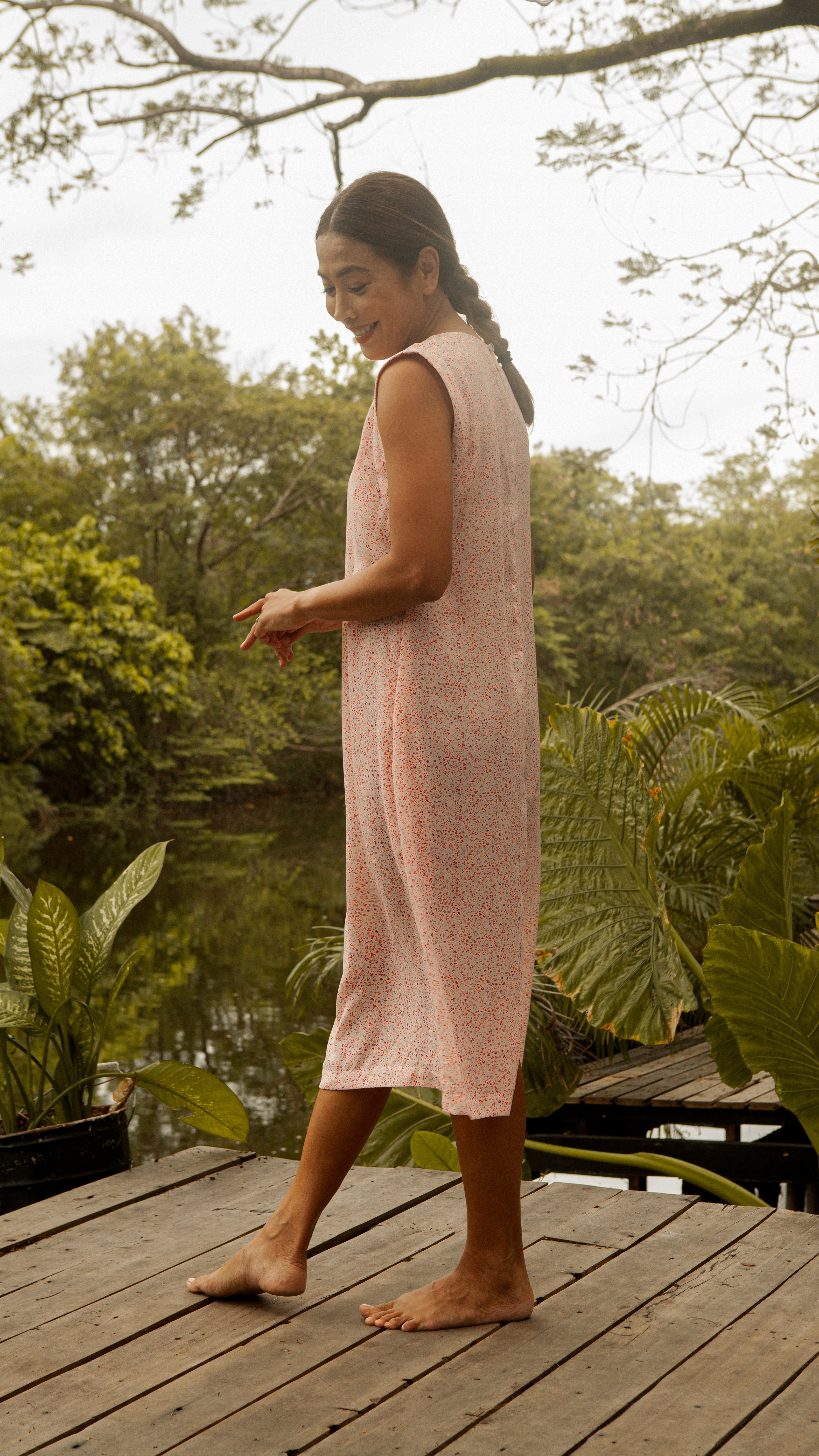 Wide Wrap Belt Dress — Floral