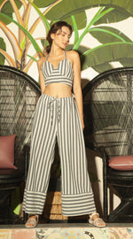 Load image into Gallery viewer, String Pants - Mix Blue Stripe Print
