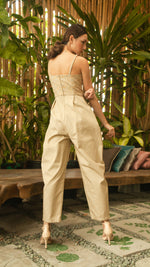 Load image into Gallery viewer, Sweetheart Baggy Jumpsuit — Khaki &amp; Gold
