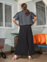 Load image into Gallery viewer, Elephant Pants in Black Crepe
