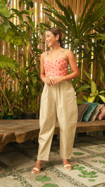 Load image into Gallery viewer, Sweetheart Baggy Jumpsuit — Fuchsia &amp; Gold
