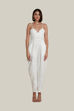 Load image into Gallery viewer, Sweetheart Baggy Jumpsuit in White Tweed
