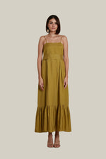 Load image into Gallery viewer, Slip On Dress in Olive Linen
