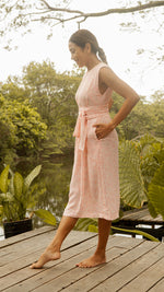 Load image into Gallery viewer, Wide Wrap Belt Dress — Floral
