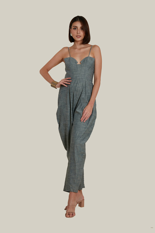 Sweetheart Baggy Jumpsuit in Soft Denim