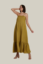 Load image into Gallery viewer, Slip On Dress in Olive Linen
