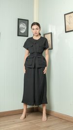 Load image into Gallery viewer, Four Pocket Drop Shoulder Oversized Belted Top

