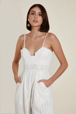 Load image into Gallery viewer, Sweetheart Baggy Jumpsuit in White Tweed
