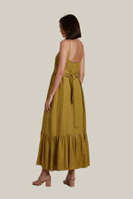 Load image into Gallery viewer, Slip On Dress in Olive Linen
