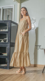 Load image into Gallery viewer, Slip On Dress in Tan Linen
