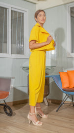 Load image into Gallery viewer, Baston Pants in Mustard Crepe
