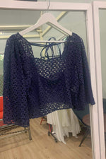 Load image into Gallery viewer, High Back Crop Top — White Lace
