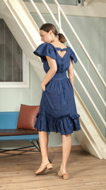 Load image into Gallery viewer, Gathered Hem Skirt - Navy Blue
