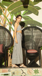 Load image into Gallery viewer, String Pants - Mix Blue Stripe Print
