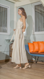 Load image into Gallery viewer, Spaghetti Strap Balloon Dress in Beige Linen
