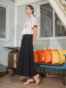 Palazzo Pants in Black Crepe