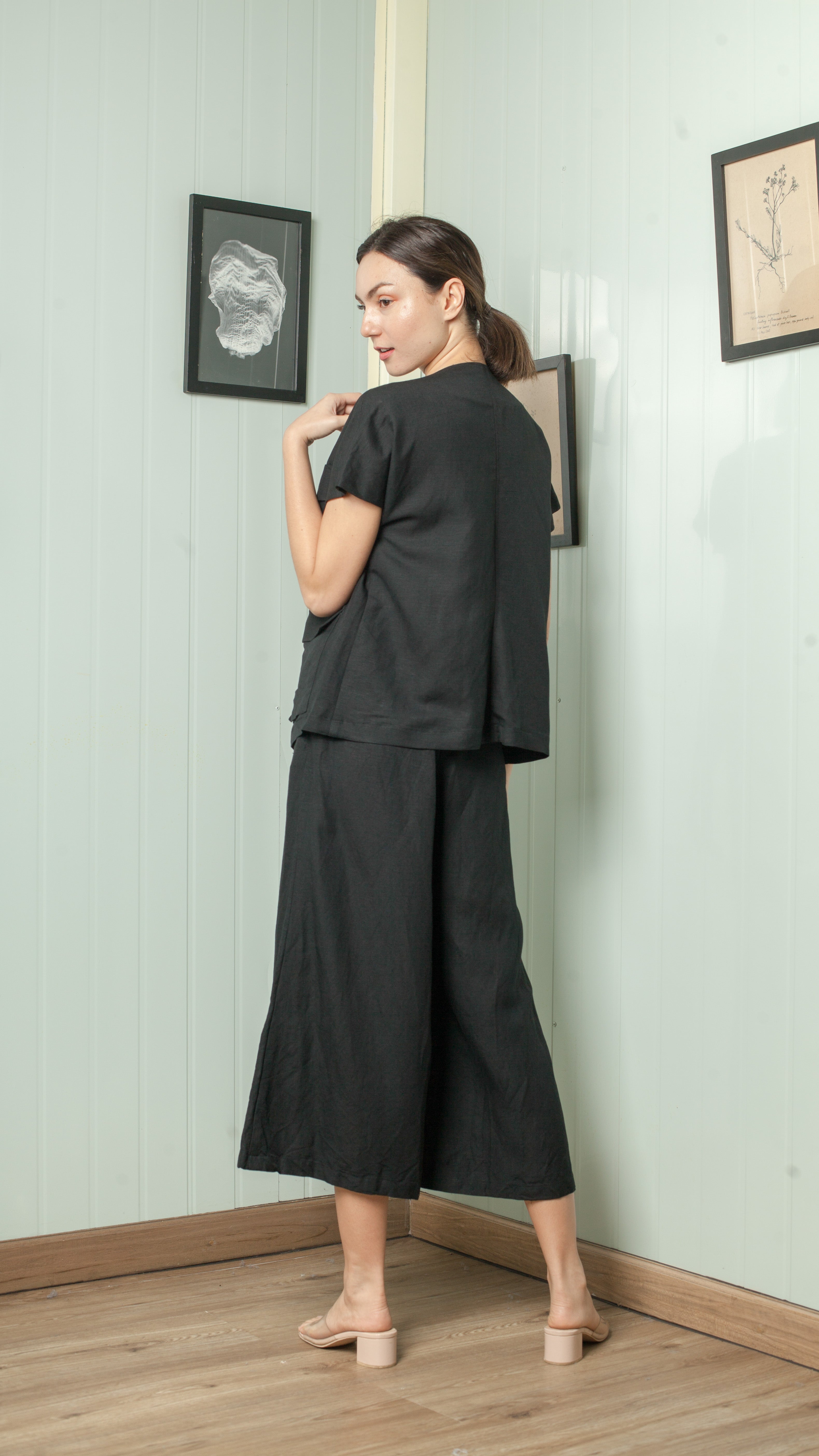 Four Pocket Drop Shoulder Oversized Belted Top