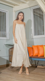 Load image into Gallery viewer, Spaghetti Strap Balloon Dress in Beige Linen
