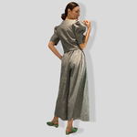 Load image into Gallery viewer, Soft Denim Elastic Waist Wide Hem Pants
