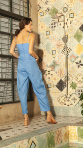 Sweetheart Baggy Jumpsuit — Bright Blue